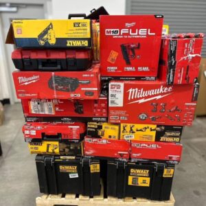 Mixed dewalt and Milwaukee tools pallet